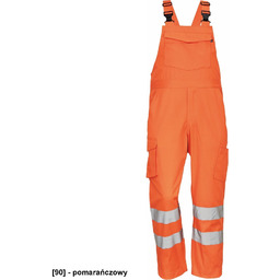 GANDIA HV spodnie ogrodniczki z taśmami odblaskowymi posiadające