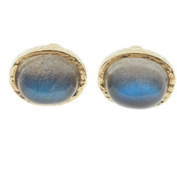 Skorulski Jewellery, Kolczyki sztyfty, owalny Labradoryt w złoconym