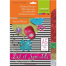 Vaessen Creative 5 x papier brokatowy 160 g