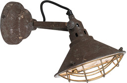 QAZQA Vintage lampa ścienna i sufitowa brązowa uchylna