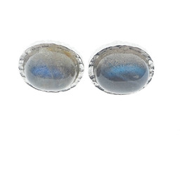 Skorulski Jewellery, Kolczyki sztyfty, owalny Labradoryt w srebrze