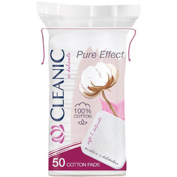 Cleanic Płatki kosmetyczne Pure Effect Kwadratowe, 50 szt