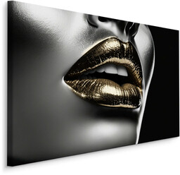 Muralo Obraz Złote Usta Srebrna Twarz 40x30cm