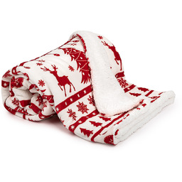 4Home Świąteczny koc z barankiem White Christmas, 150