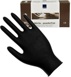 Abena, rękawiczki nitrylowe bezpudrowe, rozmiar XL, czarne, 100