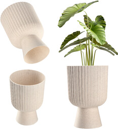 Doniczka na nóżce Golem Eco 18 cm, biała