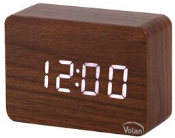 Zegar budzik drewniany led elektroniczny cyfrowy stojący -