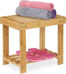 Relaxdays Podnóżek bambusowy, do 100 kg, stabilny podnóżek,