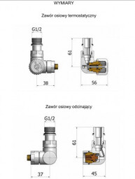 KOMEX 2ST/VI205/P/PEX Zawory termostatyczne VISION osiowo prawe