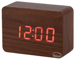 Zegar budzik drewniany led elektroniczny cyfrowy stojący -