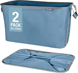 CleverMade Składany kosz na pranie z tkaniny, składany