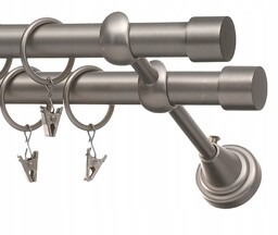 Karnisz Metalowy podwójny fi19 mm 260cm Chrom Mat
