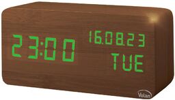Zegar budzik drewniany led elektroniczny cyfrowy stojący -