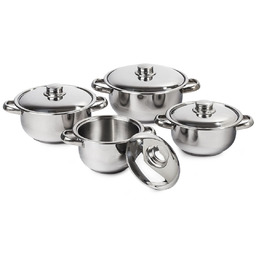 4Home 8-częściowy zestaw garnków Destiny, pokrywki ze stali