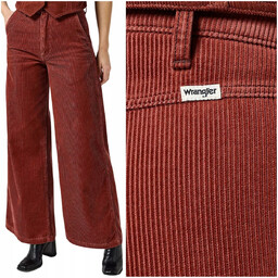 Wrangler Trouser Madder wysokie luźne szerokie damskie spodnie