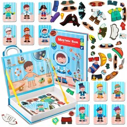 KSIĄŻKA MAGNETYCZNA PRZEBIERANKI EDUKACYJNA PUZZLE UKŁADANKA PUDEŁKO ZESTAW
