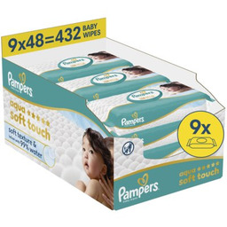PAMPERS Chusteczki nawilżane Aqua Soft Touch 9x48 (432