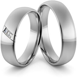 Obrączki ślubne palladowe 5 mm z brylantami -