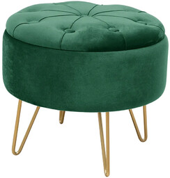 Elior Pufa typu Chesterfield butelkowa zieleń - Wotiro
