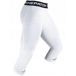 Spodnie kompresyjne 3/4, legginsy białe M
