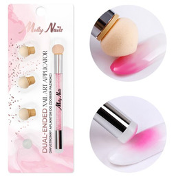 Dwustronny pędzel gąbka MollyNails do ombre i nail