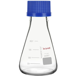 KOLBA ERLENMEYERA SZKŁO BOROKRZEMOWE 100 ML LABORATORYJNA ZAKRĘTKĄ