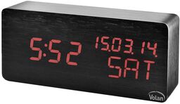 Zegar budzik drewniany led elektroniczny cyfrowy stojący -