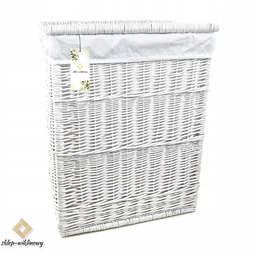 Pojemnik Kosz Biały Na Pranie Bieliznę wiklinowy 40x24