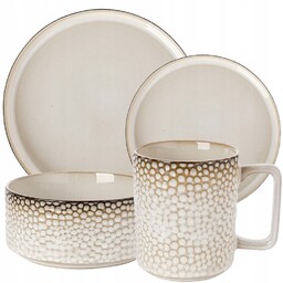 Komplet Porcelana Zestaw Serwis Obiadowy Talerze 24el 6