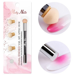 Dwustronny pędzel gąbka MollyNails do ombre i nail