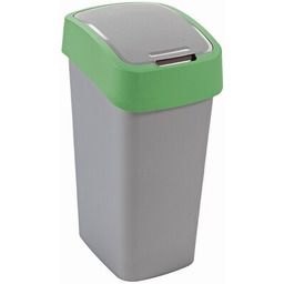 CURVER Kosz na śmieci Flip Bin 45L Srebrno-zielony