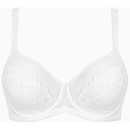 Biustonosz usztywniany z fiszbinami biały z koronką Priscilla