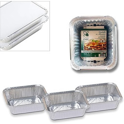 CasaChic Prostokątny aluminiowy pojemnik z pokrywką 1 porcja,