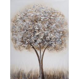 Eurofirany Obraz 323a 50x70 biały beżowy drzewo glamour