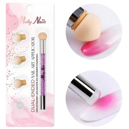 Dwustronny pędzel gąbka MollyNails do ombre i nail
