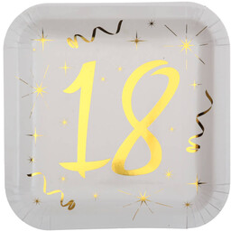 Talerzyki papierowe na osiemnaste urodziny - 23 cm