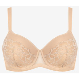 Biustonosz usztywniany z fiszbinami balkonetka z koronką skin