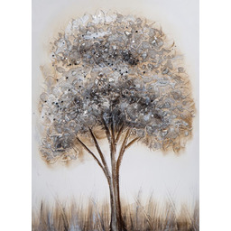 Eurofirany Obraz 323b 50x70 biały beżowy drzewo glamour