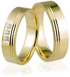 Obrączki ślubne złote z brylantami - Au-700