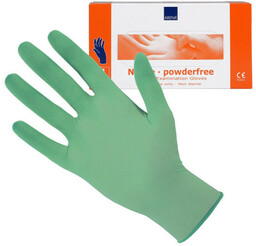 Abena, rękawiczki nitrylowe bezpudrowe, zielone, rozmiar M, 100