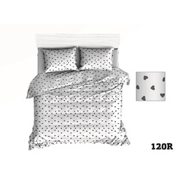 Karo Pościel bawełniana 160x200 R120 biała serca serduszka
