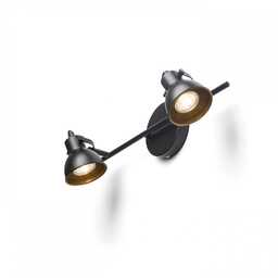 ROSITA II lampa ścienna dwupunktowa, czarna/złota GU10 2x9W