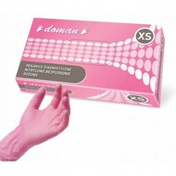 Doman, rękawiczki nitrylowe, różowa stokrotka, rozmiar XS, 100