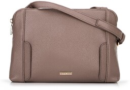 Damska torebka crossbody dwukomorowa beżowa