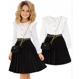 KD076 Wizytowa galowa sukienka z torebką rozmiar 158