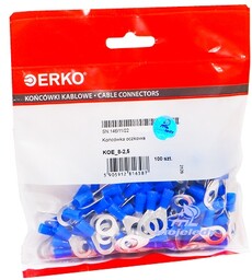 100x Końcówka oczkowa izolowana Koe 2,5mm M8 Erko