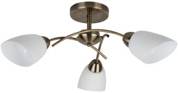 Lampa Sufitowa Viletta 3xE27 Max.60W Patyna Metal/Białe Szkło