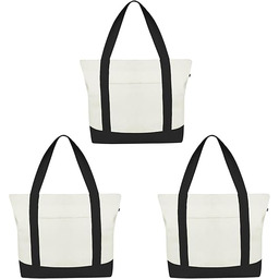Ecoright Canvas Tote Bag for Women with Zip