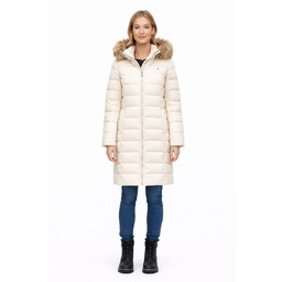 TOMMY JEANS DAMSKA BEŻOWA KURTKA NA ZAMEK PARKA