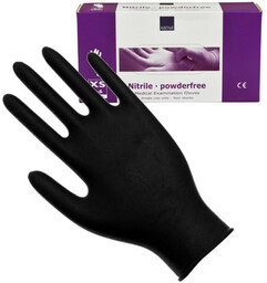 Abena, rękawiczki nitrylowe bezpudrowe, rozmiar L, czarne, 200